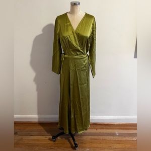 Massimo Dutti Lime Wrap Gown